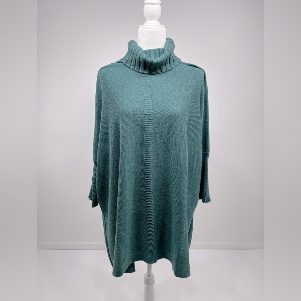 Soft Surroundings knit poncho oversized pullover sweater Green size L
